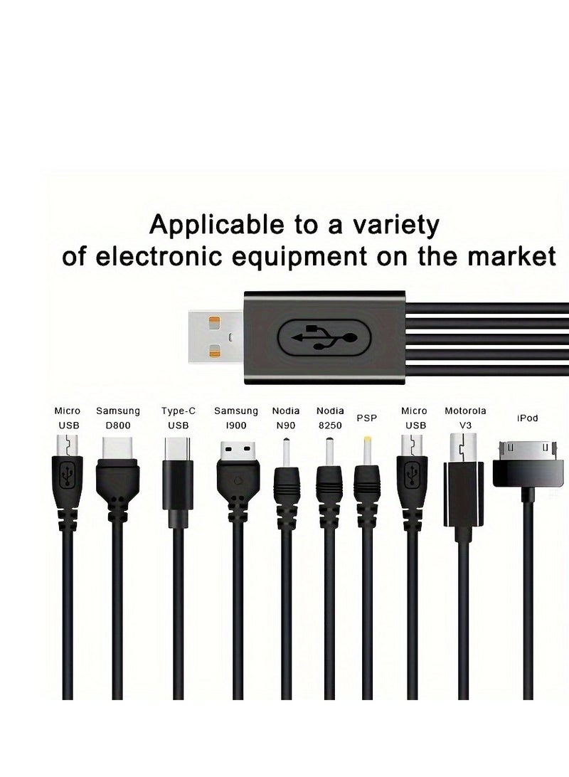 Universal USB To Multi Plug Cell Phone Charger Cable 10 To 1 USB Cable For Samsung/Xiaomi/Google/OPPO/Vivo Charger Cable  - Image 5