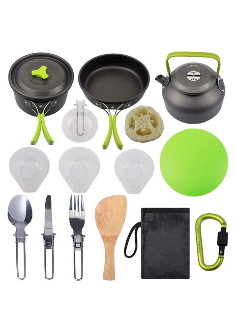 Camping Cookware Mess Kit 1-2 Person / 2-3 Person Folding Knife and Fork Portable Pan and Pan Set Hiking for Picnic and Camping