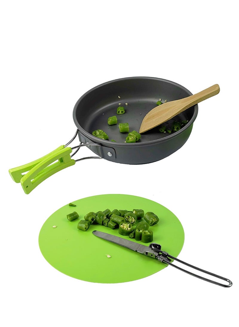 Camping Cookware Mess Kit 1-2 Person / 2-3 Person Folding Knife and Fork Portable Pan and Pan Set Hiking for Picnic and Camping