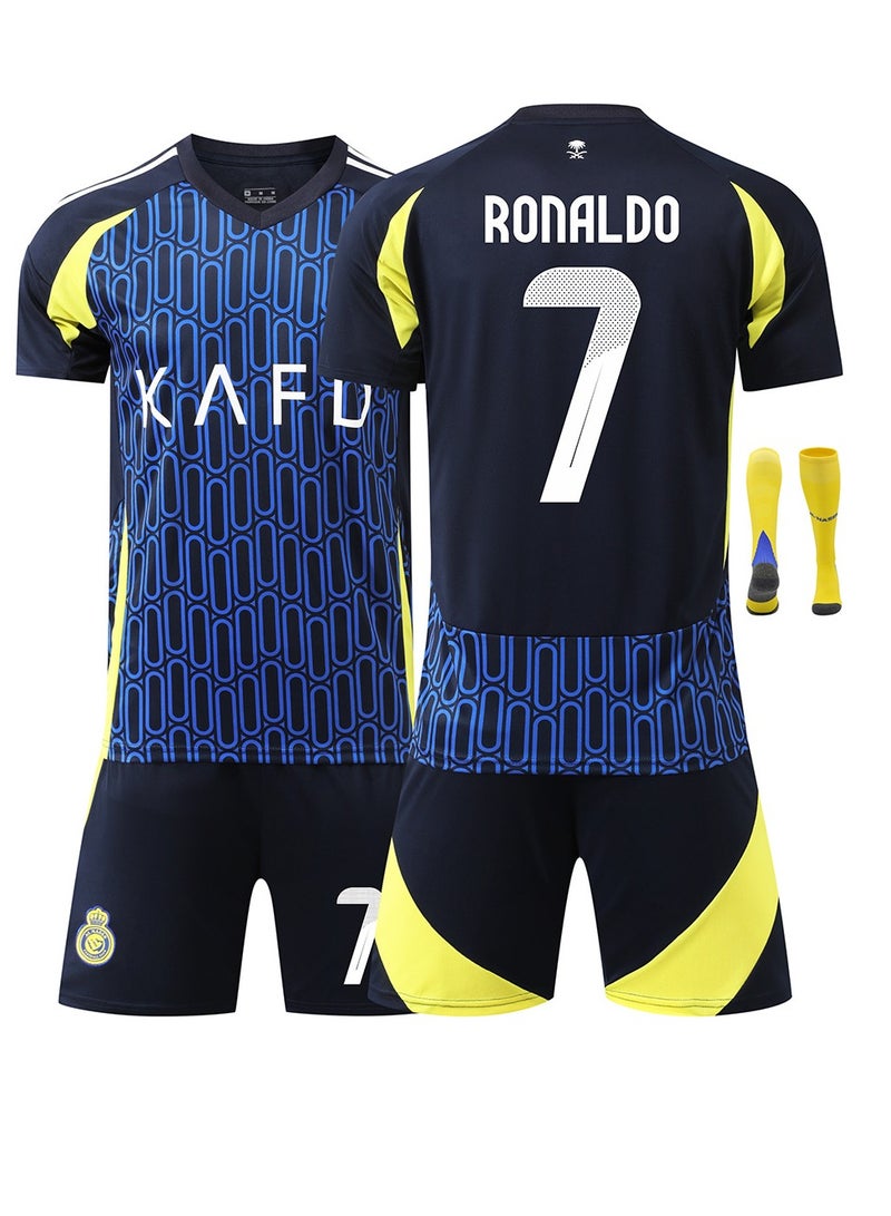 Al-Nassr 24-25 Away Kit Football Kits RONALDO #7 Fans Football Jersey/Shorts Socks Gift Set Youth Sizes and Adult  - Image 1