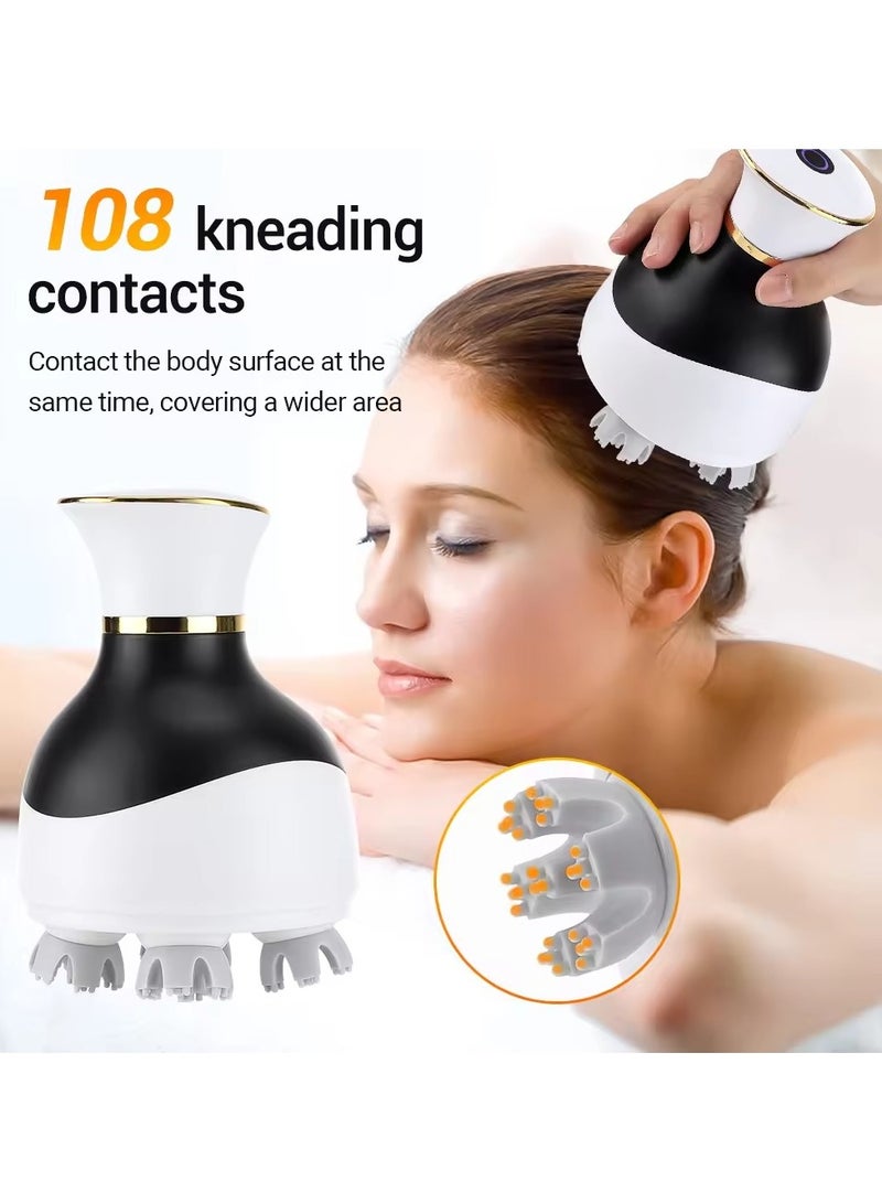 Portable 3D  Electric Scalp Wireless Head Massager Kneading Full Body Deep Massage Device - Image 3