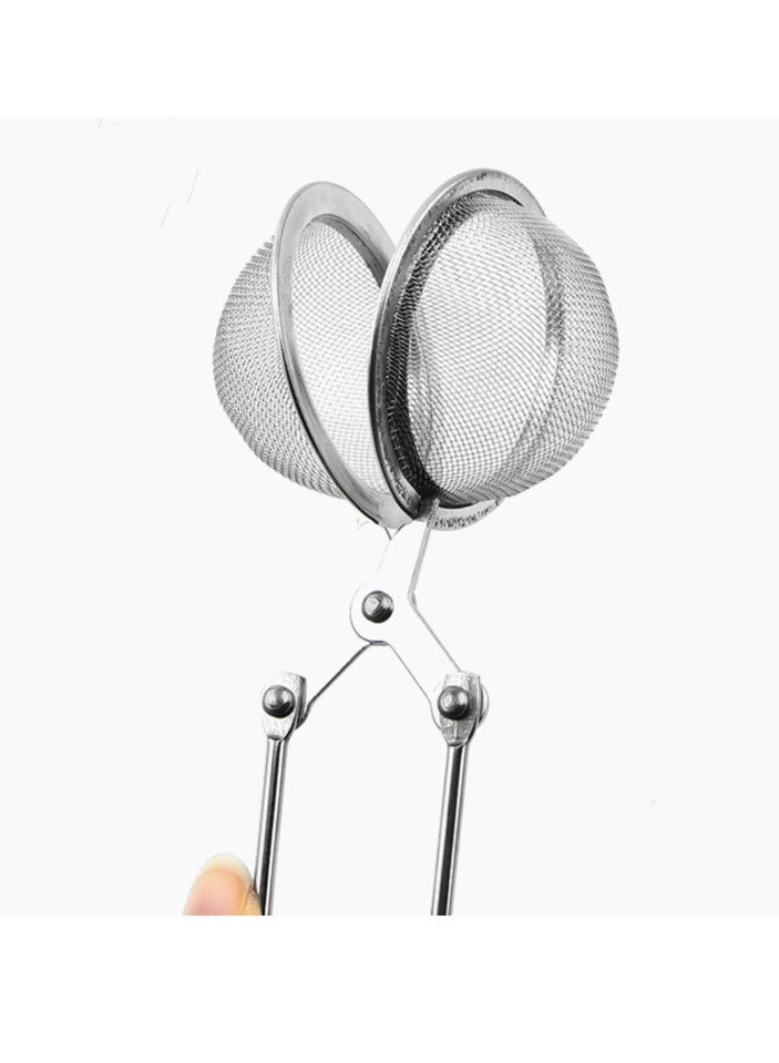 3 قطع من الفولاذ المقاوم للصدأ مصفاة شاي من الفولاذ المقاوم للصدأ، مصفاة شاي ذات قفل شبكي آمن - Image 2