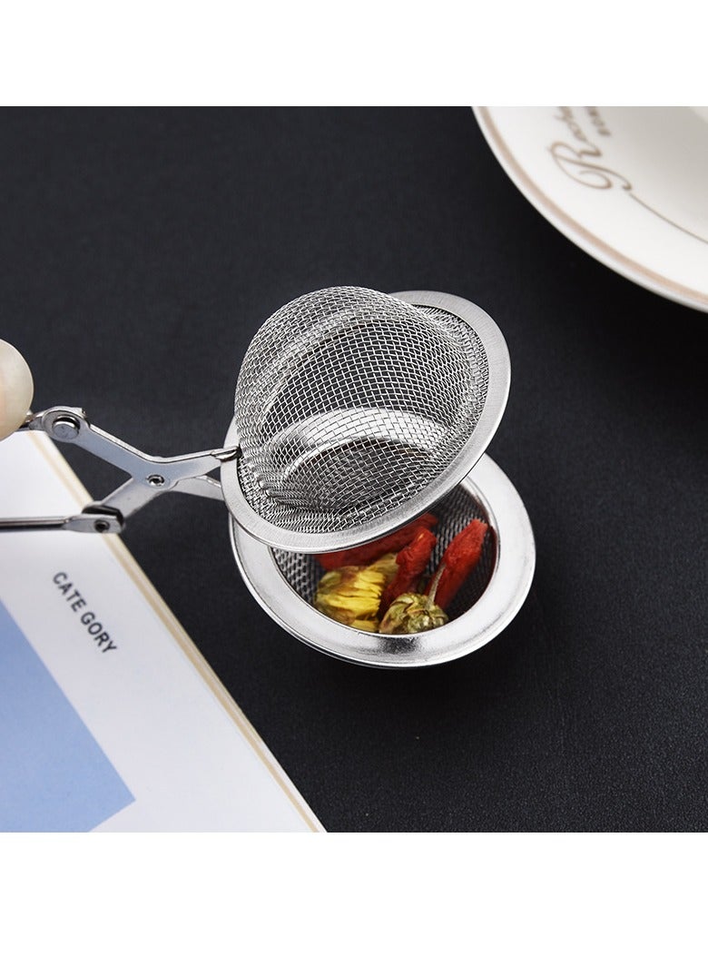 3 قطع من الفولاذ المقاوم للصدأ مصفاة شاي من الفولاذ المقاوم للصدأ، مصفاة شاي ذات قفل شبكي آمن - Image 3