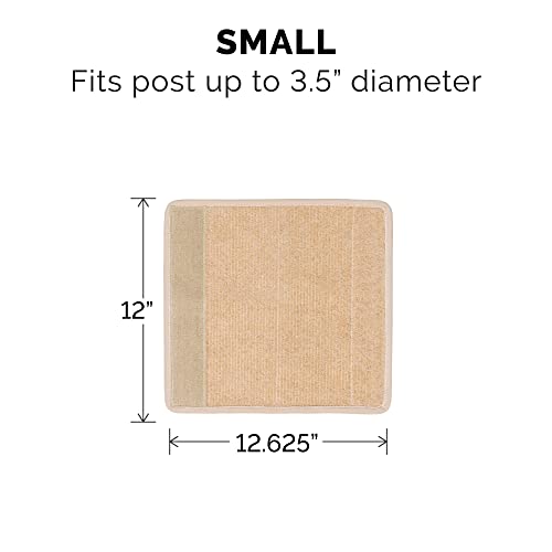 Furhaven Wrap Around Scratching Post Cover for Indoor Cats Fits Posts Up to 35 Diameter Durable Less Mess Tiger Tough Carpet Scratch Mat Cream Small - Image 3