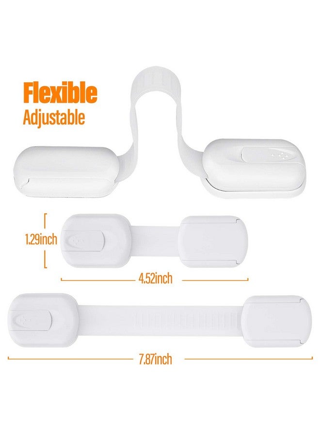 Tarkan Safety Cabinet Lock (8-Pack), Child Proofing Adjustable Door Latch For Drawers, Fridge, Furniture With 3M Adhesive (White) - Image 2