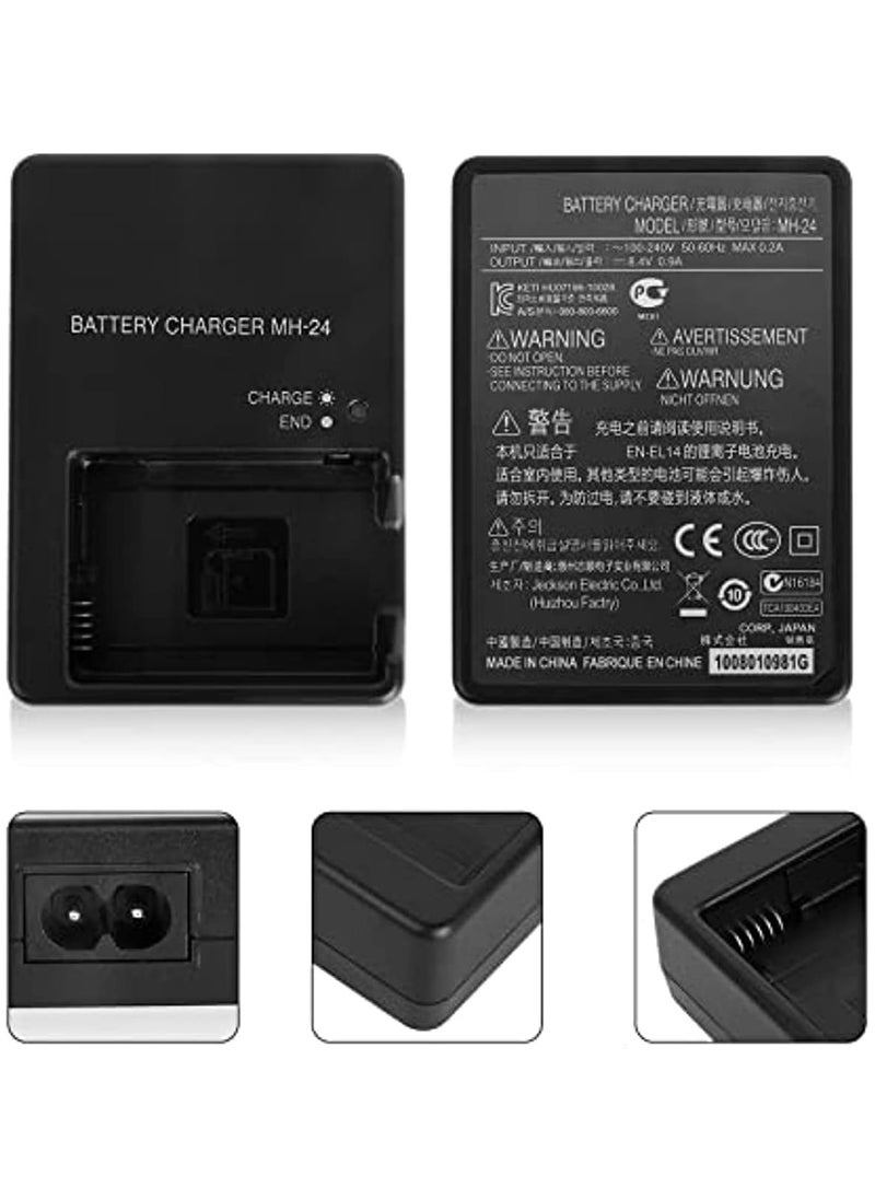 LumsAura - EN-EL14 Battery Charger for Nikon P7100 P7000 D5100 D5200 D5300 D5500 D5600 Df D3100 D3200 D3300 Camera - Image 1