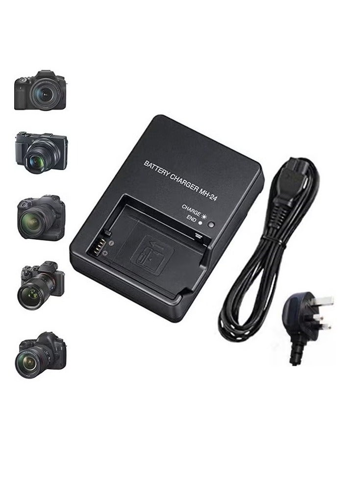 شابية شاحن بطارية سريع MH-24 لبطارية EN-EL14 متوافق مع كاميرات Nikon P7000 P7100 P7200 P7700 P7800 D5100 D5200 D5300 D5500 D5600 D3100 D3200 D3300 D3500 - Image 1