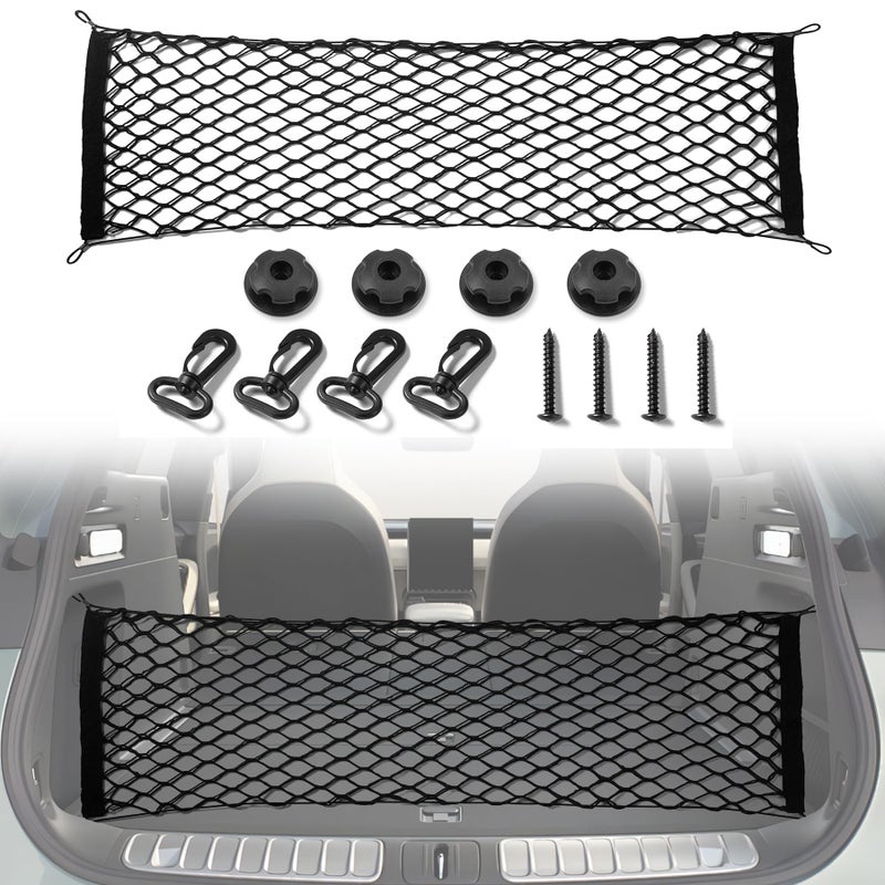 شبكة شحن قابلة للتمدد قابلة للتعديل مرنة لتخزين الأمتعة مع خطاف للسيارات والشاحنات وملحقات خارجية للسيارات 433x158 بوصة