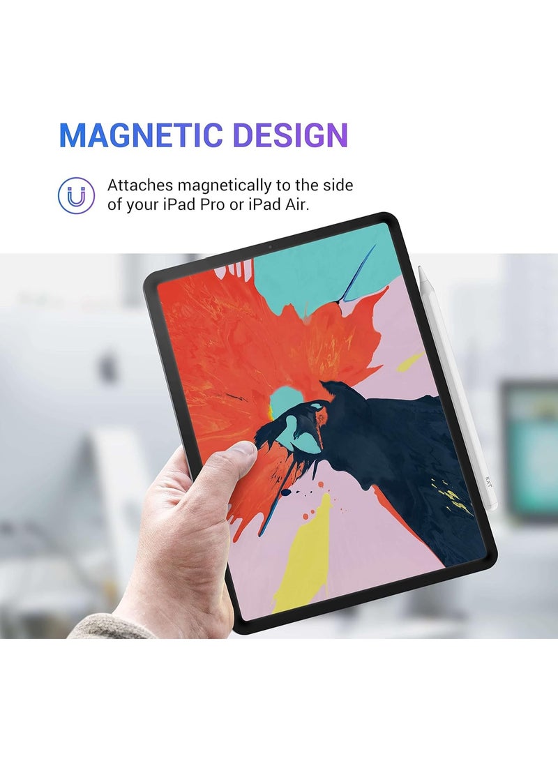 قلم لمس بتقنية رفض راحة اليد بحساسية الميل لجهاز ابل ايباد 2018 وما بعده الجيل 6 7 8 9 10 برو 11 12.9 3 4 5 اير و4 و5 ميني و6 رقمي للكتابة والرسم بدقة، أبيض - Image 3