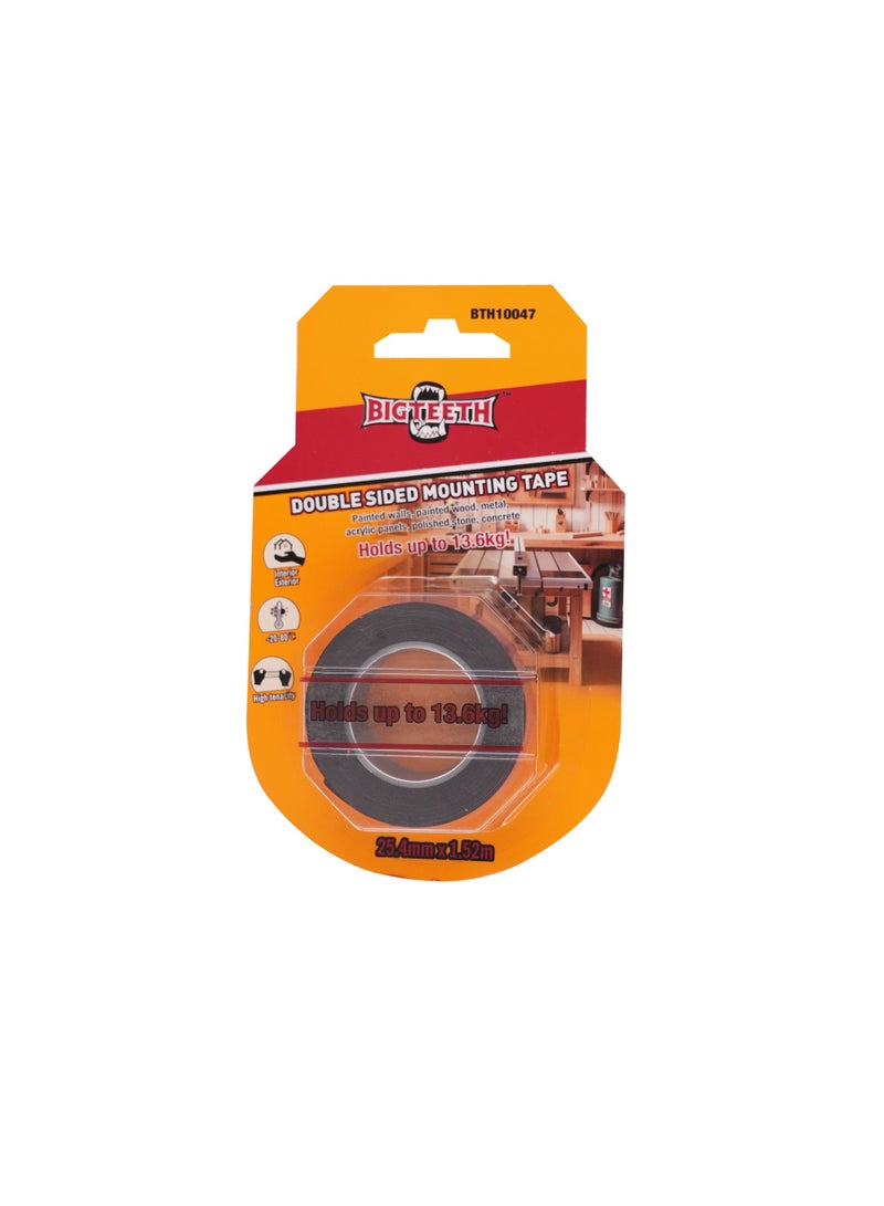 Double Side Mounting Tape 25.4mm X 1.52m,Holds 13.6kg