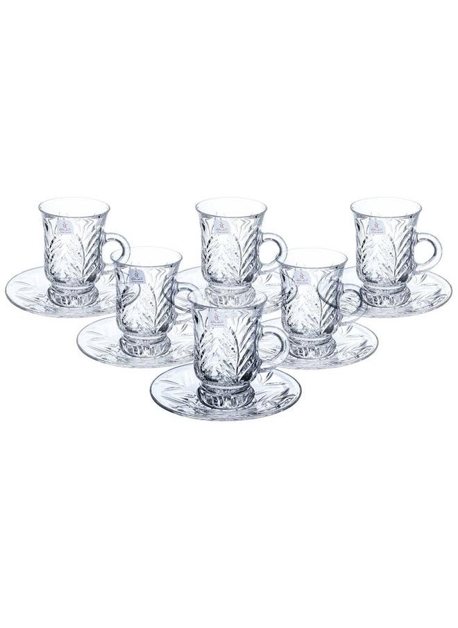 Alsaif Crystal Serving Set And Cups 18 Pieces Clear  - Image 3