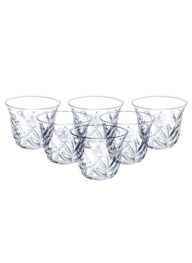 Alsaif Crystal Serving Set And Cups 18 Pieces Clear  - Image 5