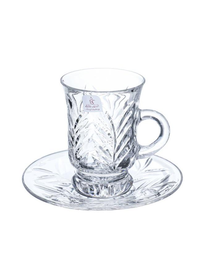 Alsaif Crystal Serving Set And Cups 18 Pieces Clear  - Image 2