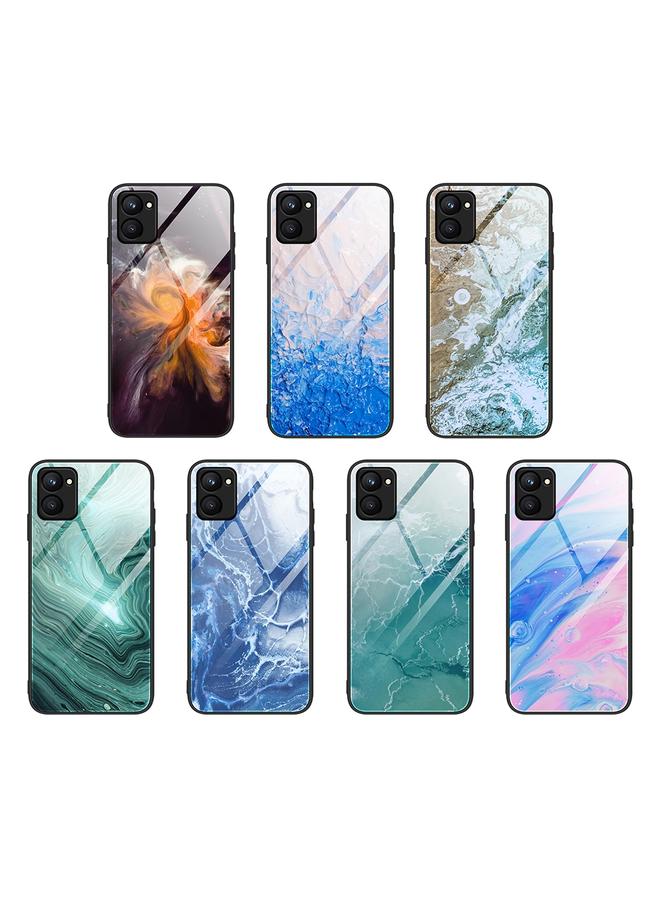 S-TOP Case For Realme C33 Marble Pattern Glass Phone Case - Image 2