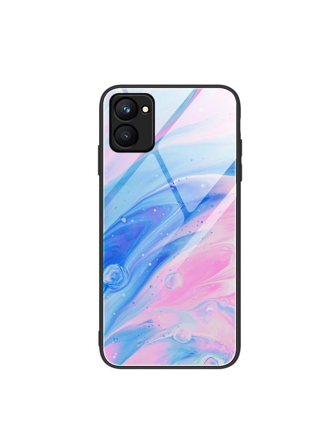 S-TOP Case For Realme C33 Marble Pattern Glass Phone Case - Image 1