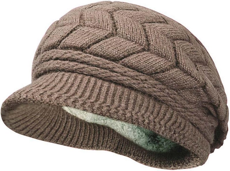 HINDAWI Women Winter Warm Knit Hat Wool Snow Ski Caps with Visor - Image 2