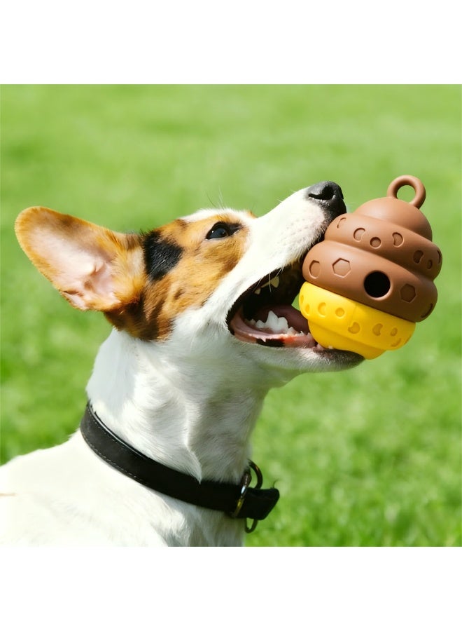 EPET Interactive Dog Treat Dispenser Toy - Slow Feeder Puzzle Ball for Mental Stimulation, Energy Release (Brown & Yellow) - Image 5