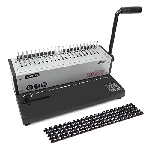 Rayson SD-1201 Binding Machine Punching and Binding with Combs Set - 21 Hole/ 200 Sheets Paper Comb Binder - Image 1