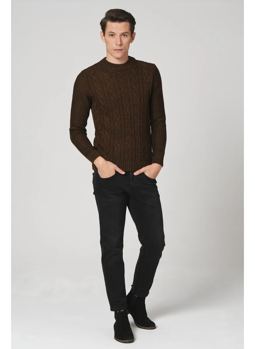 Alexander Gardi Knitted Patterned Half Turtleneck Sweater, (E20-5113)