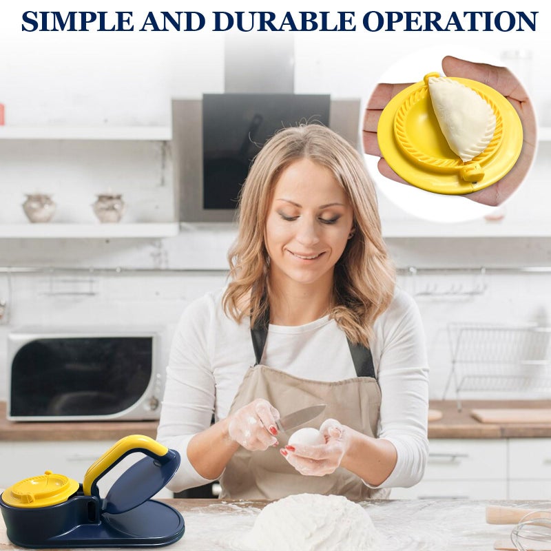 WOPPOW 3 In 1 Dumpling Maker Press Kitchen Empanada Maker Press Baozi Bun Mold Manual Pastry Dumpling Wrapper Machine for Chinese Food, Empanada, Ravioli, Pierogi, Hand Pie (Light Blue) - Image 5