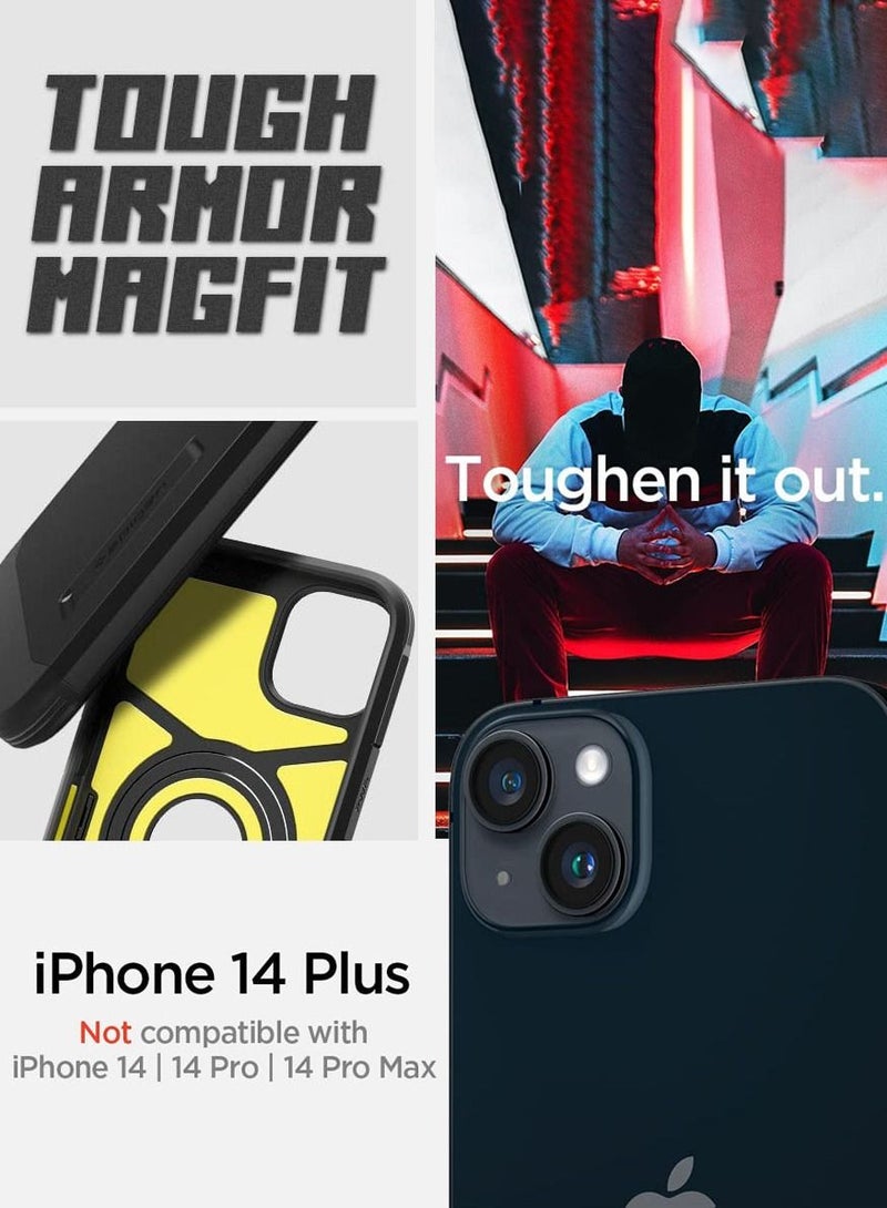 Spigen Tough Armor MagFit iPhone 14 Plus Case Cover with MagSafe - Matte Black  - Image 2