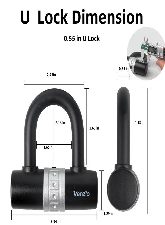 Venzio Heavy Duty 10mm Bike Chain with 12mm U Lock,4ft Hardened Steel Anti Theft Chain Combo with 2 Keys, Motorcycle & Scooter Lock with Protective Cover - Image 2