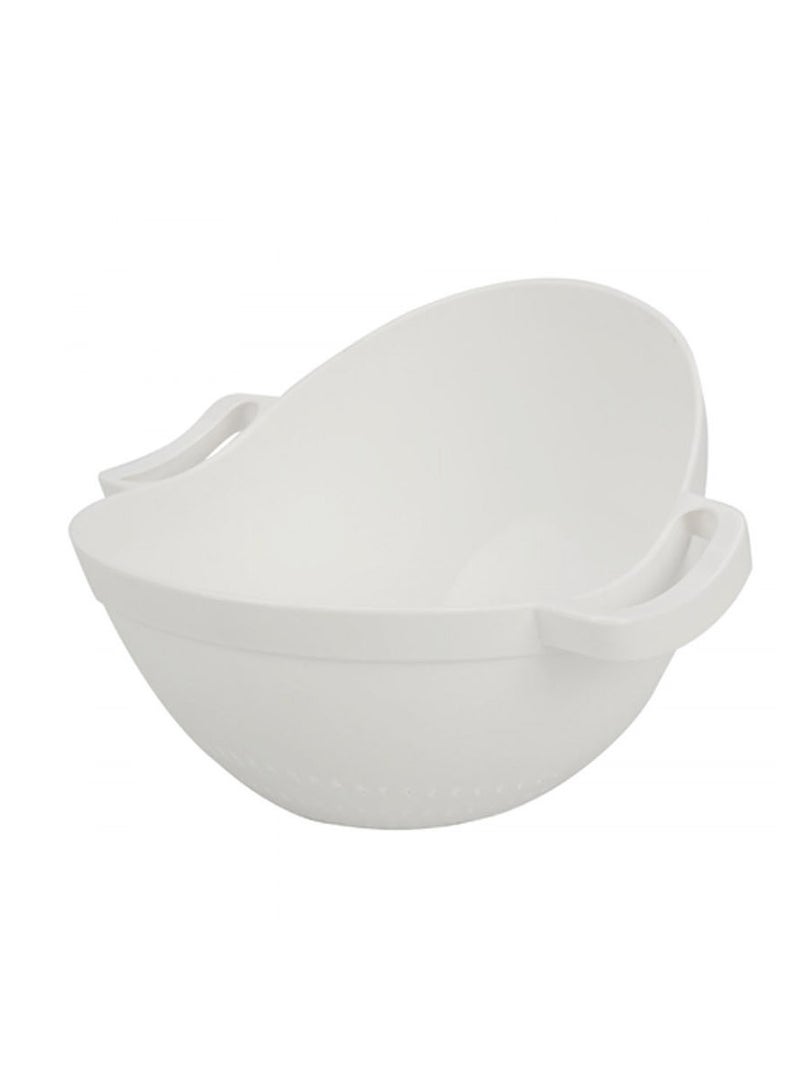 Half and Half strainer for washing rice, fruits and vegetables, white plastic, 2 pieces  - Image 4