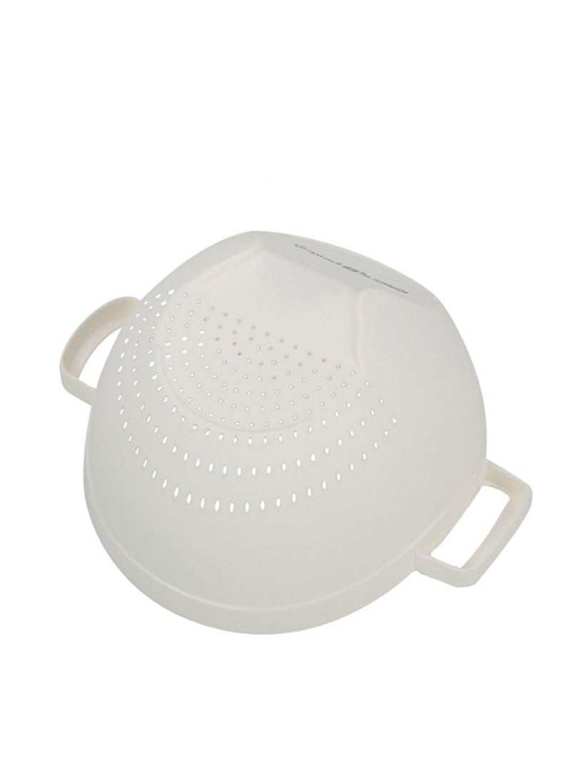 Half and Half strainer for washing rice, fruits and vegetables, white plastic, 2 pieces  - Image 3