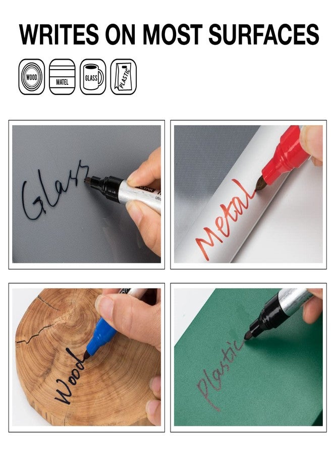 ZEYAR Permanent Markers, Bullet Tip, Aluminum Barrel, Waterproof and Smear-Proof, Quick Drying ink- Great on Plastic,Wood,Stone,Metal and Glass for Doodling and Marking (6 Black Color) - Image 5