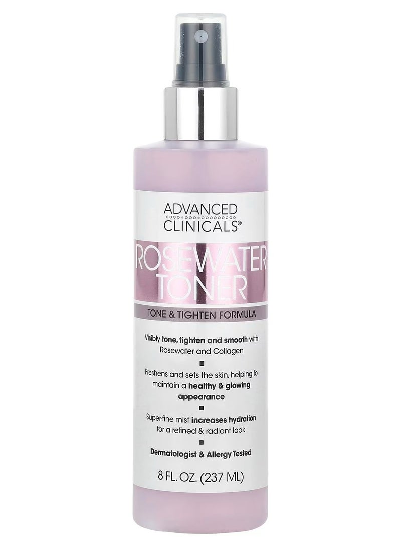Advanced Clinicals, Rosewater Toner, Tone & Tighten Formula, 8 fl oz (237 ml)