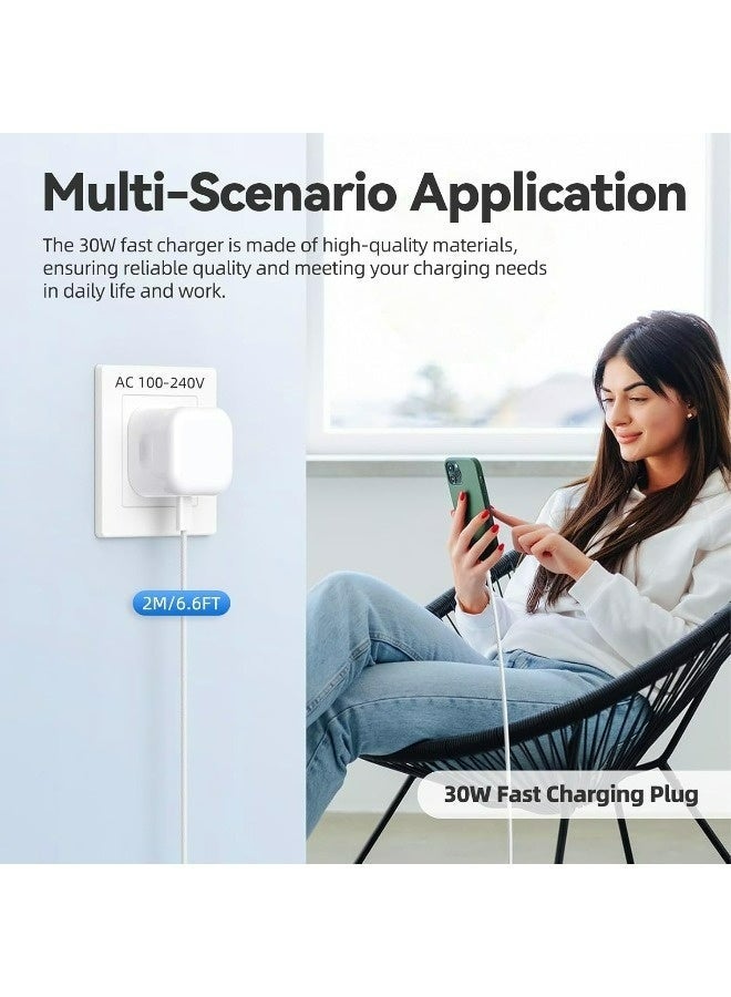 Apluynm 30W USB-C Fast Charger iPhone 17/16/15, PD Fast Charging Wall Charger with 2M Cable, Type-C Charger Block for iPhone 17 Pro Max / 16 Pro / 15 Pro Max, USB-C Series Devices - Image 3