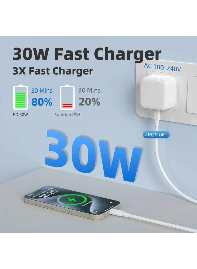 Apluynm 30W USB-C Fast Charger iPhone 17/16/15, PD Fast Charging Wall Charger with 2M Cable, Type-C Charger Block for iPhone 17 Pro Max / 16 Pro / 15 Pro Max, USB-C Series Devices - Image 4