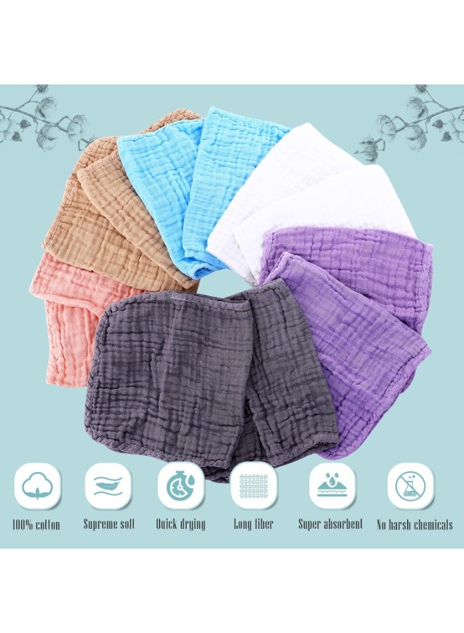 Cute Castle 12 Pack Muslin Burp Cloths for Baby - Ultra-Soft 100% Cotton Baby Washcloths - Large 20'' by 10'' Super Absorbent Milk Spit Up Rags - Burpy Cloths for Unisex, Boy, Girl - Multicolor - Image 4