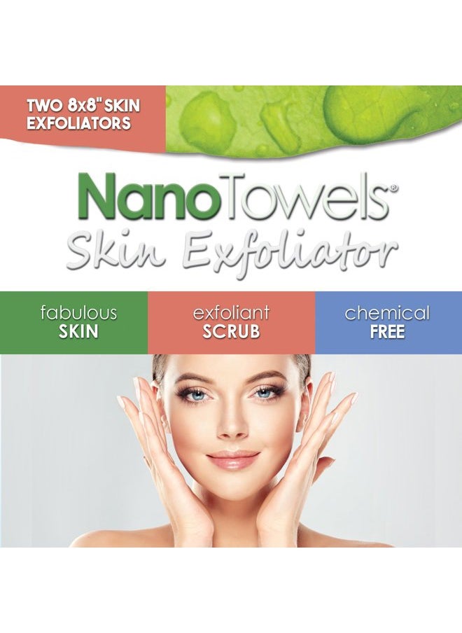 Life Miracle - Nano Towels Skin Exfoliating Cleanser | Personal Microdermabrasion Face Wash, Pore Toner & Body Scrub Cloth | Chemical Free Dead Skin and Blackhead Remover. Korean Skin Care Secret | 2 Exfoliators - Image 1