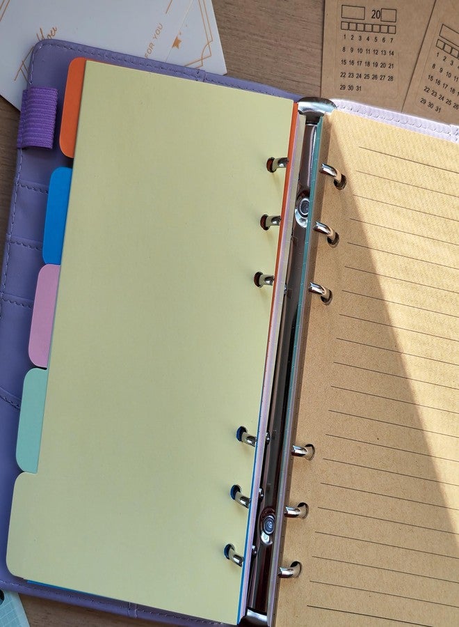 DY.2ten Binder Dividers for 6-Holes Ring Binder, 1/5 Cut Tabs, A6 Size, Sturdy Paper Dividers with 5 Tabs for School Office Home, 2 Sets, 10 Dividers - Image 5