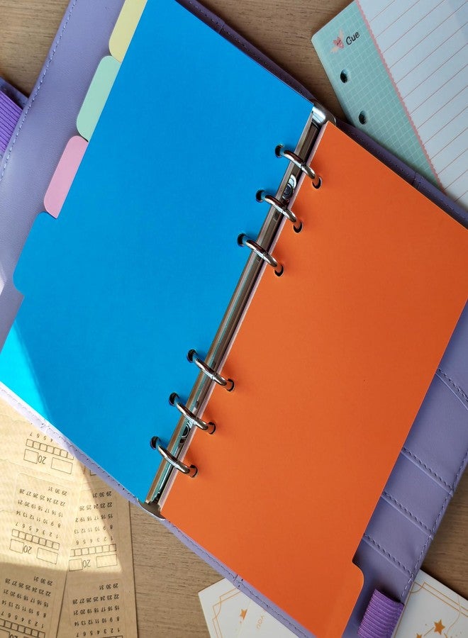 DY.2ten Binder Dividers for 6-Holes Ring Binder, 1/5 Cut Tabs, A6 Size, Sturdy Paper Dividers with 5 Tabs for School Office Home, 2 Sets, 10 Dividers - Image 4