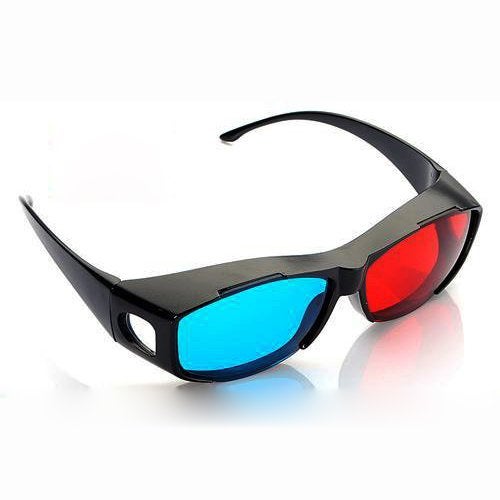 Jambar Red-Blue 3D Glasses with Glasses Case & Cleaning Cloth / Cyan Anaglyph Simple Style 3D Glasses 3D Movie/Video/Image/Books/Magazine - Image 3