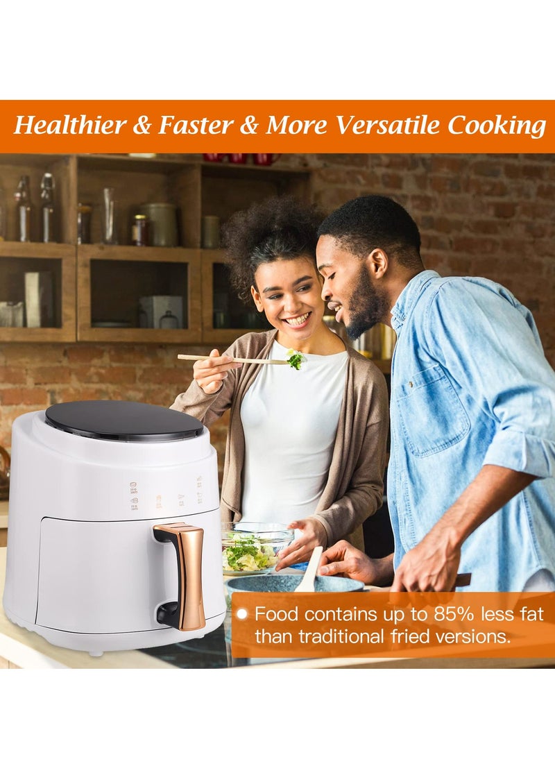 قلاية هوائية مع شاشة لمس LED، قلاية هوائية رقمية مع دوامة، سعة 8 لتر، قلايات منخفضة الدهون بدون زيت، فرن قلاية هوائية بدائرة هواء ساخن، 4 برامج مسبقة، سلة غير لاصقة، 1400 واط - Image 3
