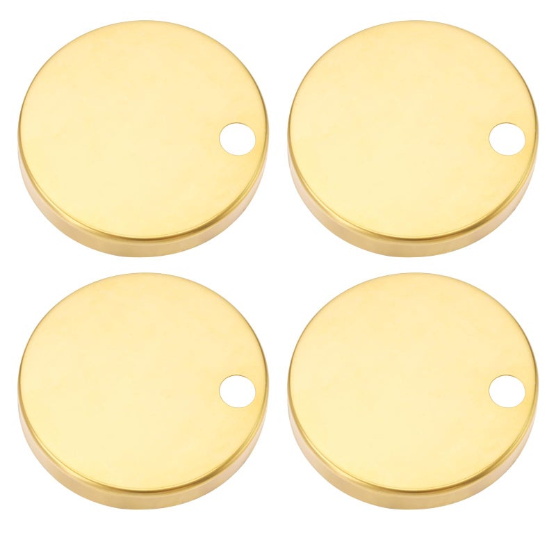 LT Easiyl Pack of 4 Toilet Seat Hinge Cover 60mm Hinge Fixings Covers 304 Stainless Steel Toilet Pan Top Fixing Decorative Covers Set Gold