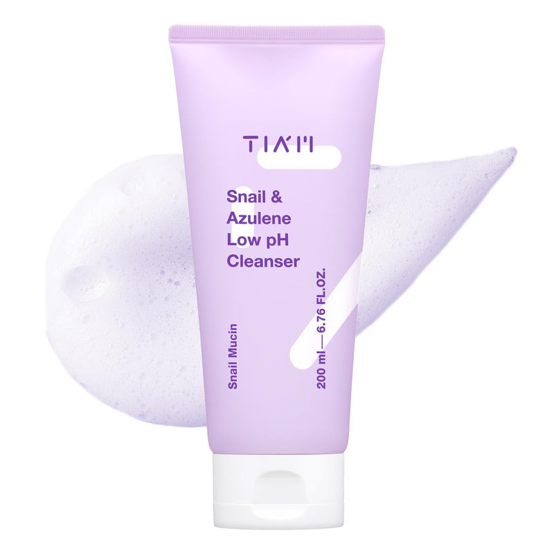 TIAM SnailAzulene Low pH Cleanser 676 fl oz Daily Gentle Face Cleanser with Snail Mucin Suitable for Sensitive Skin pH Balancing Korean Skin Care Korean Face Wash