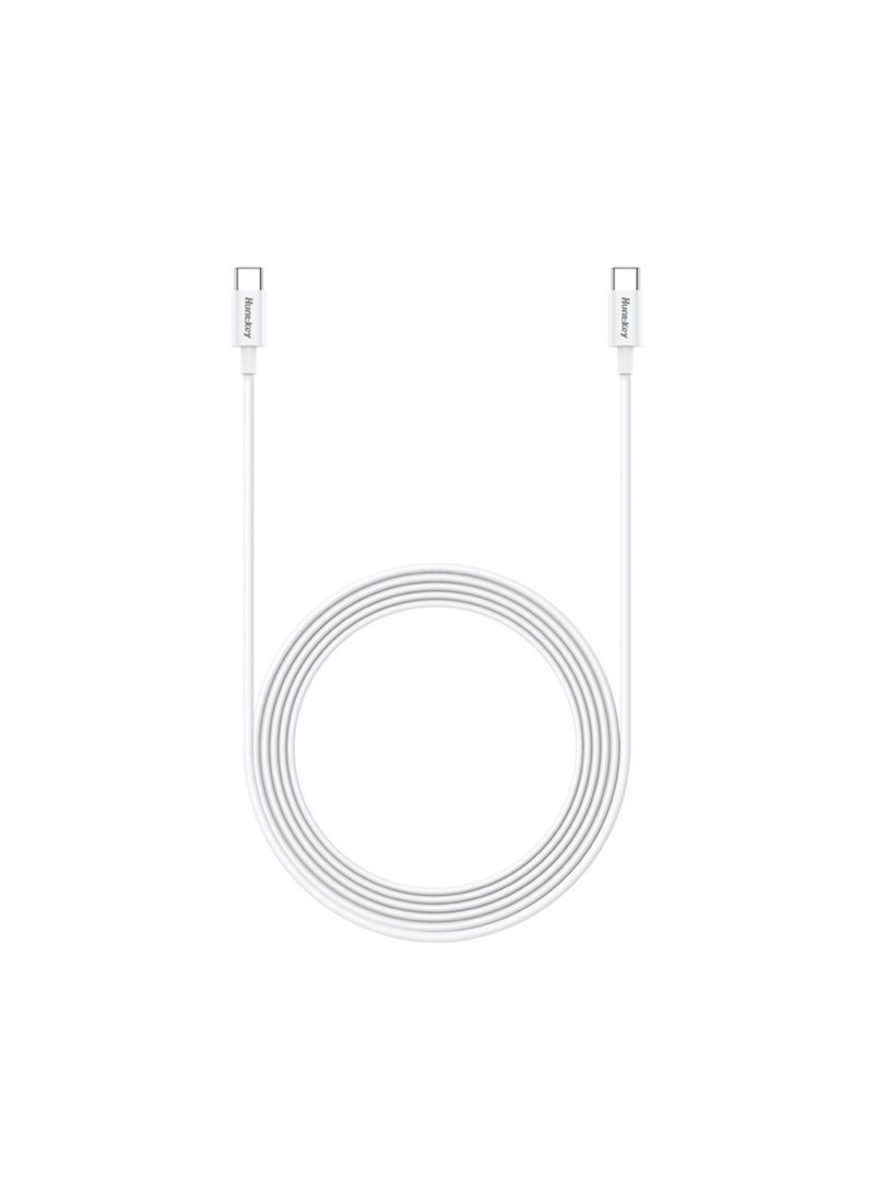 Huntkey C02-1.2M - USB-C to USB-C (USB2.0 3A), Material: TPE+ABS Shell iPhone 15, Sumsung, Oneplus Fast Charging Cable Current: 3A, 1.2M - Image 1