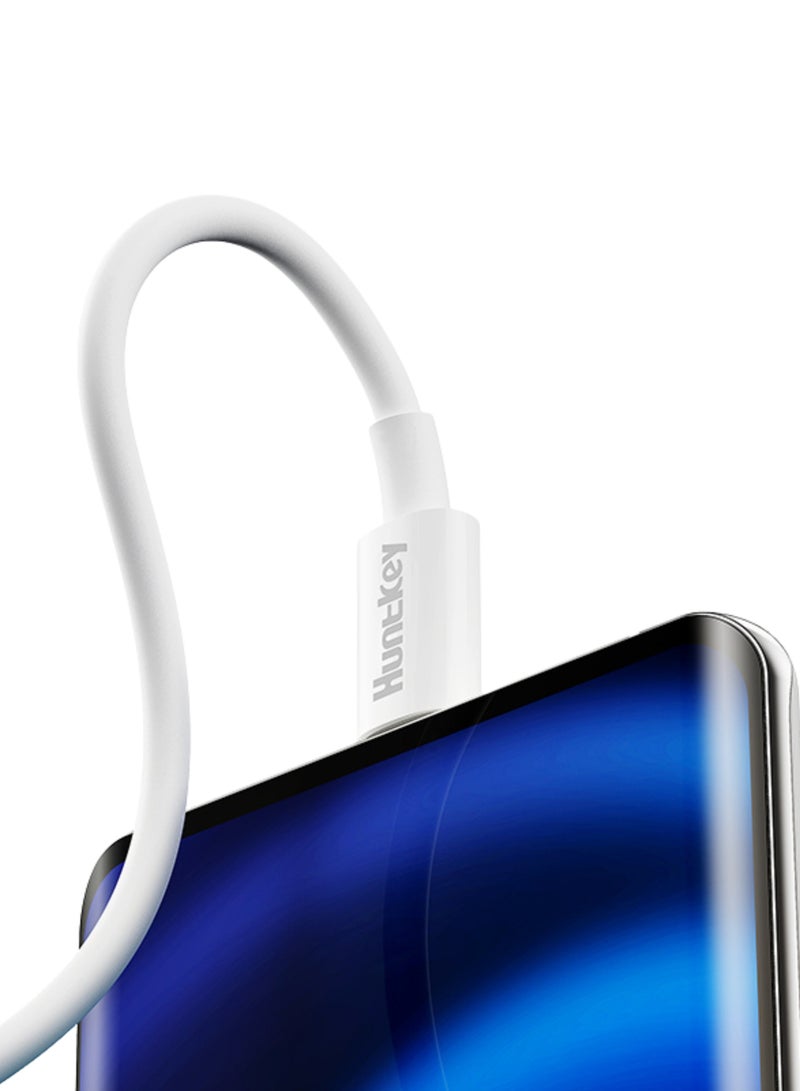 Huntkey C02-1.2M - USB-C to USB-C (USB2.0 3A), Material: TPE+ABS Shell iPhone 15, Sumsung, Oneplus Fast Charging Cable Current: 3A, 1.2M - Image 2