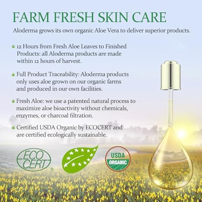 Aloderma Hydrating Facial Cleanser with Organic Aloe Vera - Daily Moisturizing Aloe Face Wash with Shea Butter, Vitamin E - Nourishing Face Cleanser for Normal, Dry Skin, Non-Comedogenic, 100g/3.5oz - Image 5