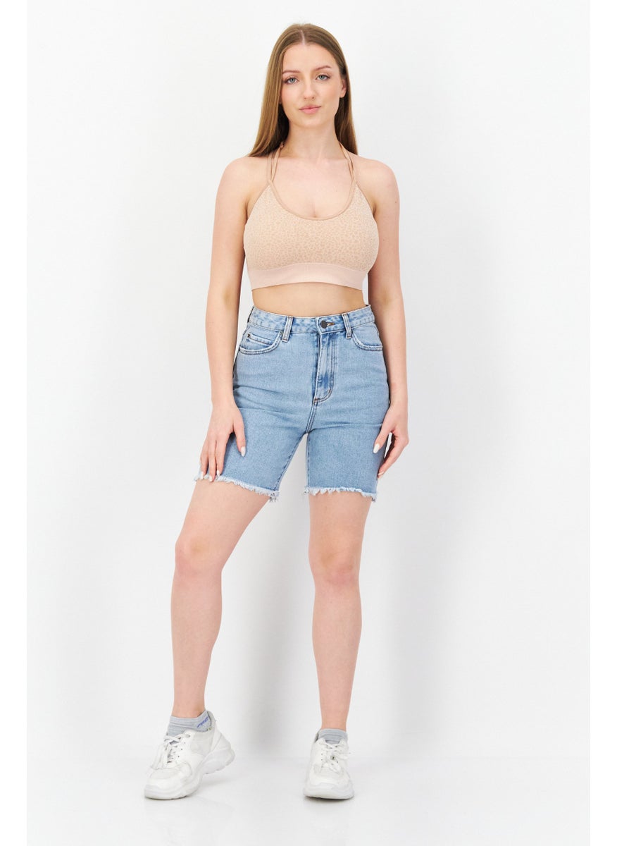 Billabong - Women Washed Denim Shorts, Blue - Image 1