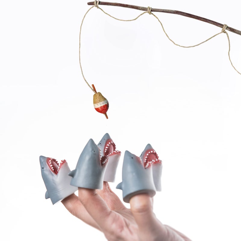 AQKILO Shark Finger Puppet Set, Ocean Animal Puppet Show Theater Props, Novelty Toys Weird Stuff Gifts, 5 PCS - Image 3