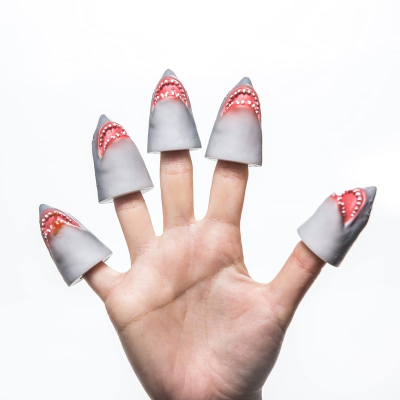 AQKILO Shark Finger Puppet Set, Ocean Animal Puppet Show Theater Props, Novelty Toys Weird Stuff Gifts, 5 PCS - Image 4