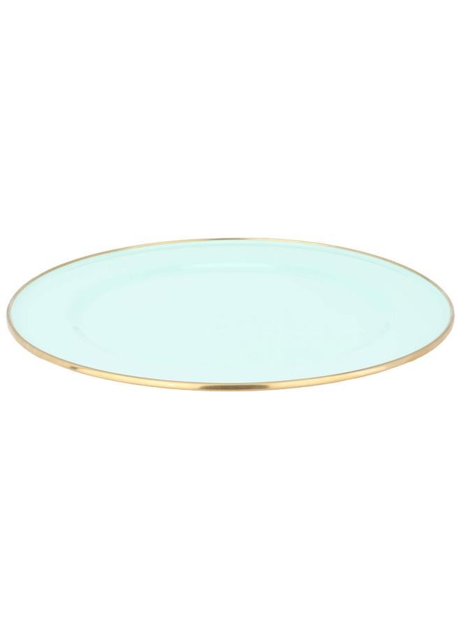 Alsaif Glass Serving Plate 30 Cm Flat Round Light Green - Image 1