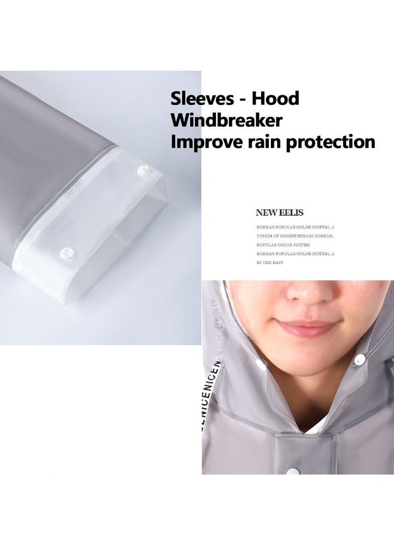 SYOSI Rain Ponchos Raincoat for Adults Reusable - Fashion Hooded Waterproof Rain Poncho EVA Rain coat Jacket Long Rain Cape for Outdoor for Men Women - Image 4