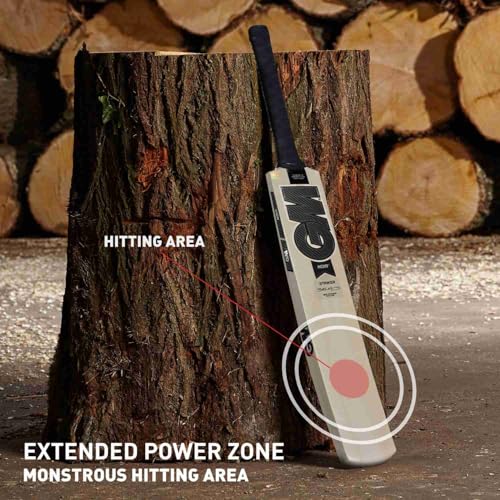 GM Noir Striker Kashmir Willow Cricket Bat with Cross Weave Tape on The Face | Size-3 | Light Weight | Free Cover|, Multi Colour - Image 3