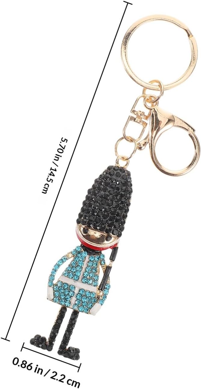 Uonlytech Soldier Car Keychain Pendant Blue Metal Keyring Bag Charm Cute Decorative Accessory for Women - Image 2
